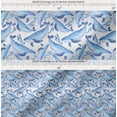 thumbnail image 2 of Soimoi Gray Cotton Poplin Fabric Whale Ocean Print Fabric by the Yard 42 Inch Wide, 2 of 7