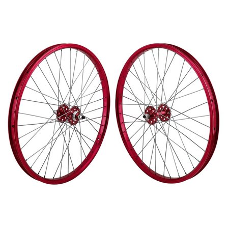 Se Bikes J24SG Wheelset 24in B/O 3/8inx100-110mm FW Rim Brake Clincher Red 36H
