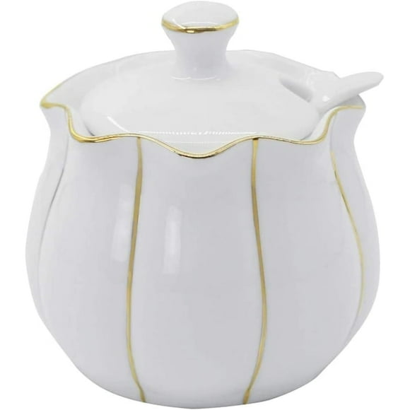 Sugar jar, ceramic sugar jar with ceramic lid