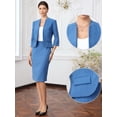 thumbnail image 2 of DARING DIVA 2Pcs Women's Spring Skirt Collarless Blazer Set XS Blue, 2 of 6