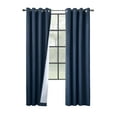 thumbnail image 4 of Thermaplus Bedford Grommet Curtain Panel Pair Measuring each 52 x 95 in Navy, 4 of 5