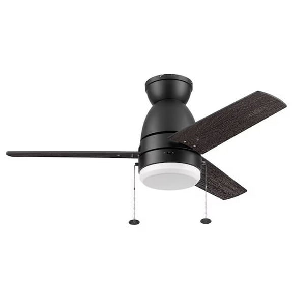 Prominence Home Fawn 44" Ceiling Fan w/Light, Remote, & 3 Blades, Black/Dark Chestnut