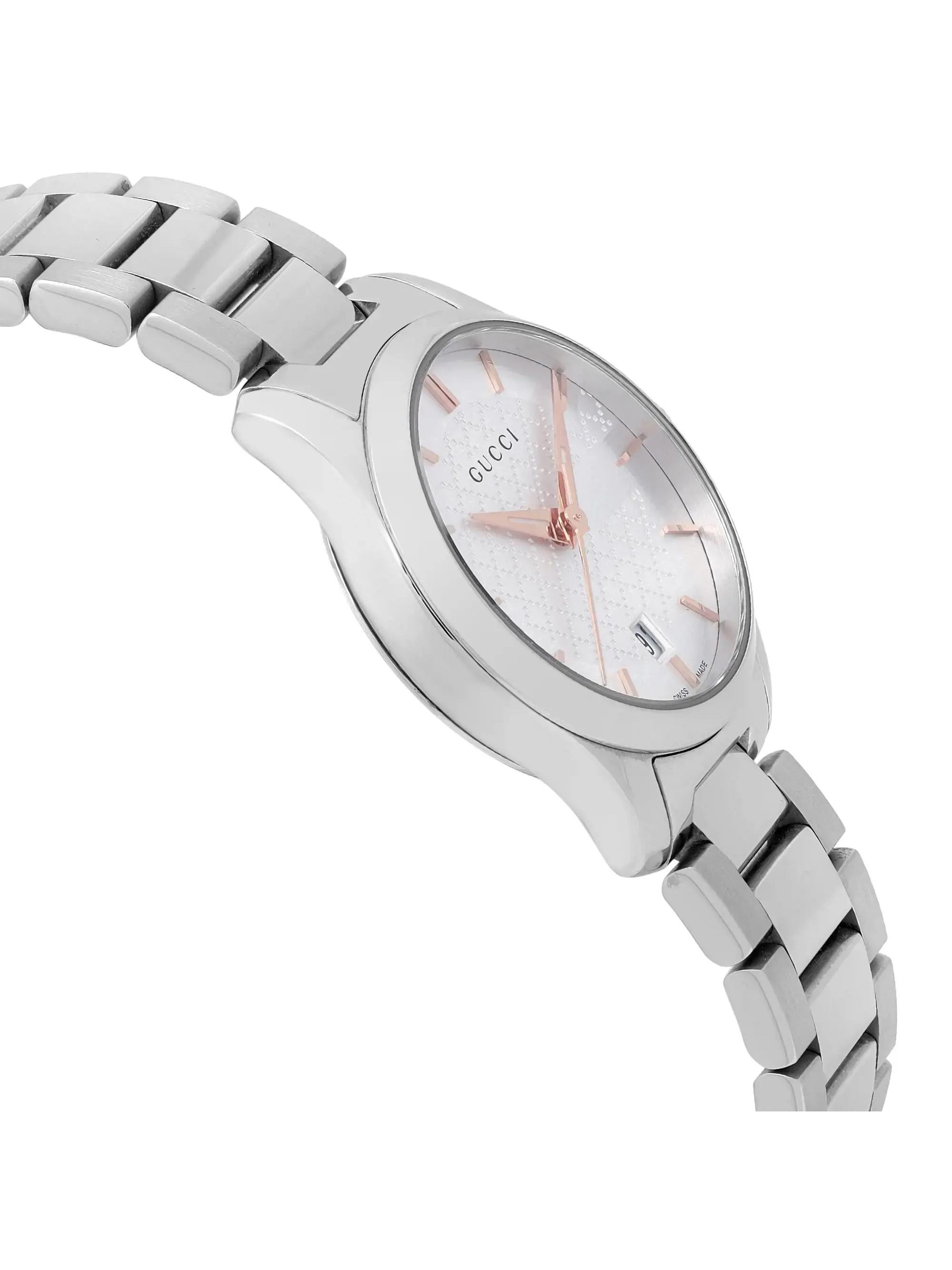 Gucci G-Timeless Stainless Steel Silver Dial Ladies Quartz Watch YA126523 -  Walmart.com