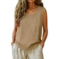 thumbnail image 3 of Breathable Linen Tops for Women Beach Vacation Flowy Summer Outfit, 3 of 6