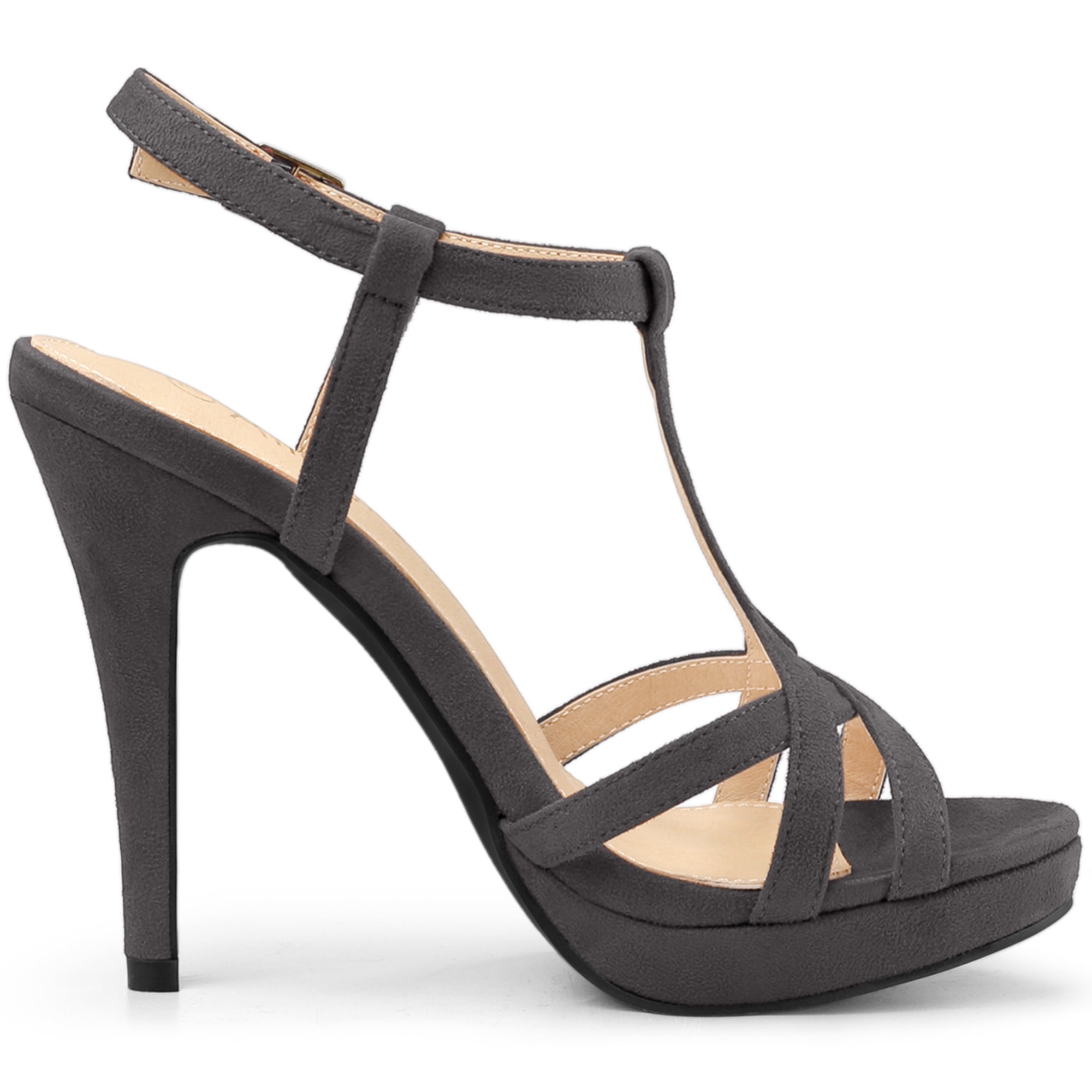 DARING DIVA Women's Slingback Stiletto Heel Sandals Gray US 6.5/UK 4.5/EU 37