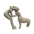 thumbnail image 5 of jicheng Woman and Dog Statue Collection Pet Sculpture for Tabletop Shelf Memory Gift Sandstone, 5 of 9