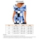 thumbnail image 4 of Camiseta de manga corta con estilo y transpirable con estampado de cuadros de poliéster con cuello en V ahuecado para mujer, 4 of 5