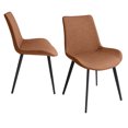 thumbnail image 4 of Set of Two Brown And Black Upholstered Faux Leather Dining Side Chairs, 4 of 5