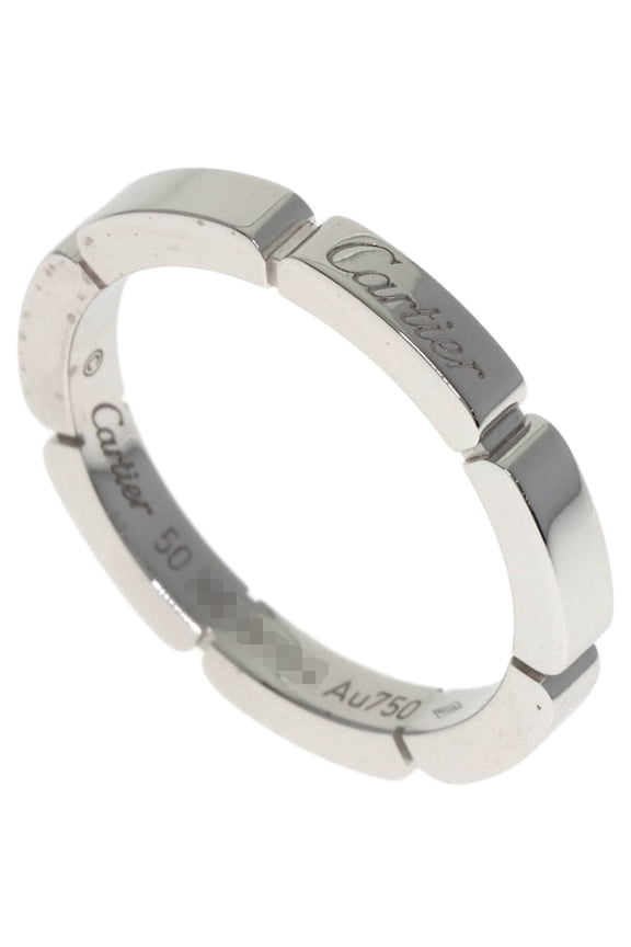 Pre-Owned Cartier Maillon Panthre #50 Ring in 18K White Gold for Women