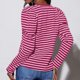 thumbnail image 3 of MKLEKYY Camiseta Mujer Blusas De Punto De Manga Larga Abullonadas Para Mujer, Camisetas Casuales De Cuello Redondo A Rayas, Blusas De Moda 2024 Talla XL, 3 of 3