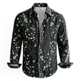thumbnail image 5 of Yusimy Men's Floral Button-Up Shirt, Breathable Long Sleeve with Collar, Loose Chiffon Top for Vacation Party and Summer Holiday Casual, 5 of 5