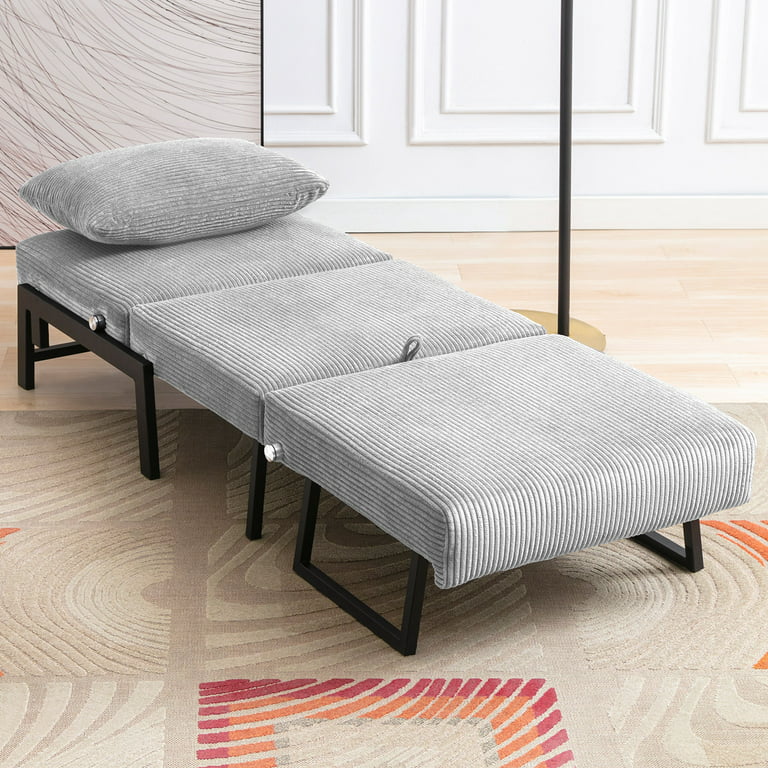  BALUS Folding Bed Couch, Sleeper Foam Sofa Bed, Cushioned Foam  Mattress Comfortable Sofa, Floor Couch Sleeper Sofa Foam with 3 Ottomans  for Living Room/Bedroom/Guest Room/Home Office (Light Grey) : Home 