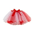 thumbnail image 4 of Odeerbi 2025 Toddler Girls Cute Party Dance outfit Splice Rainbow Net Yarn Sequins Tulle Skirt Bow Hairpin Suit, 4 of 5