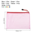 thumbnail image 2 of Uxcell B6 Paper Document File Bill Pouch Mesh Zipper Bags, Assorted Colors 6 Pack, 2 of 5