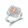 thumbnail image 3 of HeartsAndYou Round Natural Morganite & Moissanite Ballerina Party Ring 14k SOLID White Gold, 3 of 9