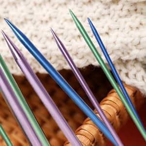 ABPETE 10 Pairs Knitting Needles Kit, Straight Single Pointed Knitting Needle Aluminum Sweater Knitted Needle in 10 Sizes for Handcraft Sewing Making Accessories
