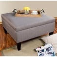 thumbnail image 4 of MJL Furniture  Manhattan Espresso Fabric Upholstered Organizational Cocktail Ottoman Table Dark Grey, 4 of 5