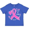 thumbnail image 3 of Inktastic Love, Care, Cure Breast Cancer Awareness Pink Ribbon Boys or Girls Toddler T-Shirt, 3 of 5