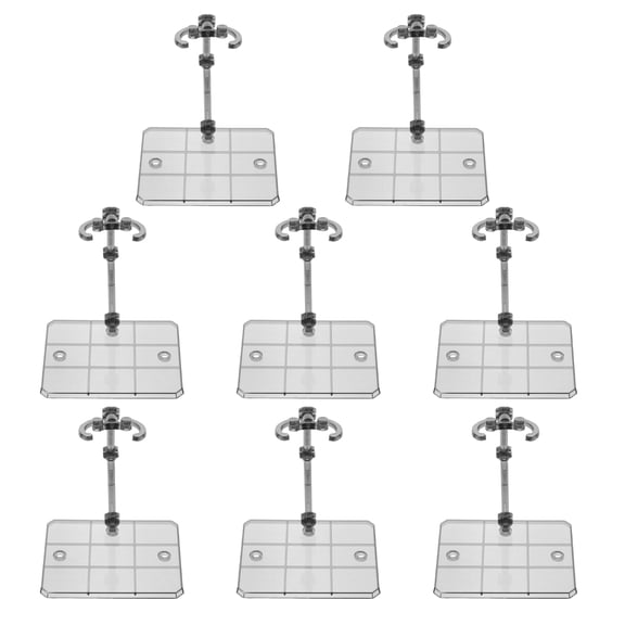 HOOWIFFY Multiple Display Figure Stand Grey Plastic 8pcs