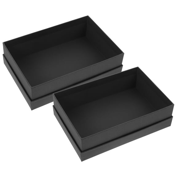 Worgeous Kraft Paper Gift Box for Storage Valentine's Day Present Black Small Box 2pcs