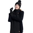 thumbnail image 2 of Winter Ear Flap Beanie Scarf Gloves Set, 3-Piece Knit Winter Accessories, Touchscreen Gloves Combo, Fleece Lined Cold Weather Set, Unisex Winter Gear, Outdoor Sports Set - Black, 2 of 9