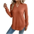 thumbnail image 2 of Babysbule Chandail Sans Capuche pour Femmes Manches Longues Décontracté Léger Col Rond chandail Ample Ourlet Automne Mode Tunique, 2 of 6