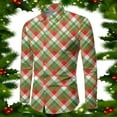 thumbnail image 2 of XDZJLR Mens Christmas Santa Claus Shirts Male Winter Xmas Long Sleeve Button Full Print Funny Special Atmosphere Shirts For Men Dark Green L, 2 of 3