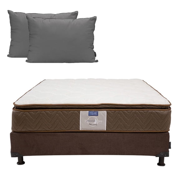 Colchón Matrimonial Restonic Nautilus + Box + Almohadas 2Pack