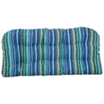 thumbnail image 3 of Blazing Needles Outdoor Rounded Back Loveseat Cushion, 42" x 19", Baranquilla Curacao, 3 of 3