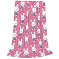 thumbnail image 2 of Fuzoiu Rabbit Holding Flowers Print Ultra-Soft Micro Fleece Blanket,All Seasons Flannel Throw, Lightweight Blanket for Bed, Sofa, Couch, Movie Night, Camping, and Travel-80"x60", 2 of 7