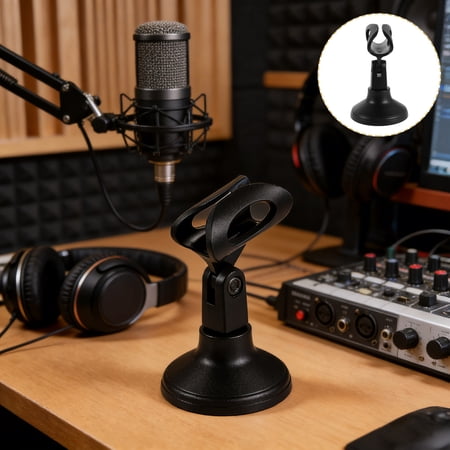 ETEREAUTY 3Sets Compact Black Adjustable Microphone Clip Holder with Table Mount for Podcast and Gaming ETEREAUTY 3Sets Compact Black Adjustable Microphone Clip Holder with Table Mount for Podcast and Gaming