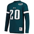 thumbnail image 2 of Men's Mitchell & Ness Brian Dawkins Midnight Green Philadelphia Eagles Retired Player Name & Number Long Sleeve Top, 2 of 3