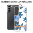 thumbnail image 2 of SaniMore for Samsung Galaxy S23 FE Case, Flexible TPU Magnetic Cover Support Wireless Charging Slim Flower Grass Pattern Shockproof Protective Shell for Ladies Women Girls, Blue Flowers, 2 of 8