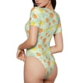 thumbnail image 4 of Uemuo Tree Palms Lemon Pattern Women's One Piece Short Sleeve Swimsuit Rash Guard Surfing Modest Quick-drying Swimsuit Beach Essentials-X-Large, 4 of 9