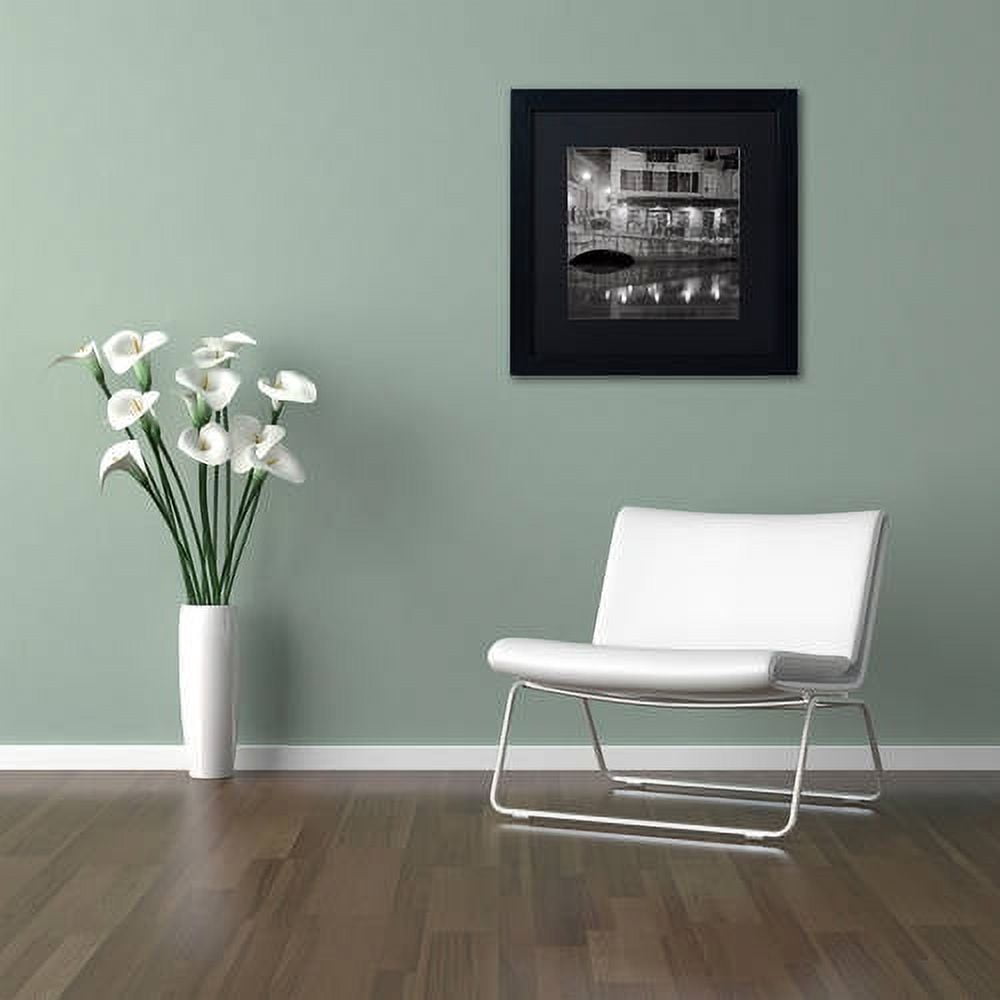 Trademark Fine Art "Cafe des Ducs 1" Canvas Art by Alan Blaustein, Black Matte, Black Frame
