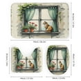 thumbnail image 2 of Cute Cat Shower Curtain 4-Piece Bathroom Accessory Set, 72" x 72" Curtain,Toilet Cover Mat, U-Shaped Mat, Non-Slip Floor Mat, Cute Cat Print, 2 of 7