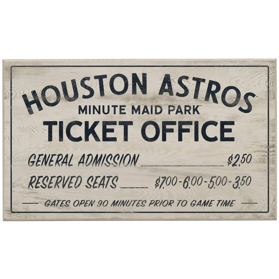 Houston Astros 10" x 17" Ticket Office Wood Sign