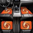 thumbnail image 6 of Uemuo Car Floor Mats - Orange Rotating Pattern Carpet Floor Mats for Cars, Auto Accessories Front & Rear Car Floor Foot Mat Sets of 4 Pieces, 6 of 6