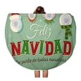 thumbnail image 1 of KDAGR 60 inch Round Beach Towel Blanket Vintage Family Spirit Christmas in Spanish Feliz Navidad De Travel Circle Circular Towels Mat Tapestry Beach Throw, 1 of 2