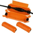 thumbnail image 1 of [3 Pack] Cache de Sécurité pour Cordon d'Extension Extérieur avec Joint Étanche, Boîtier de Connexion Électrique Résistant aux Intempéries pour Protéger Prise Extérieure, Fiche, Prise, Lumière de Décoration des Fêtes de Noël, Orange, 1 of 7