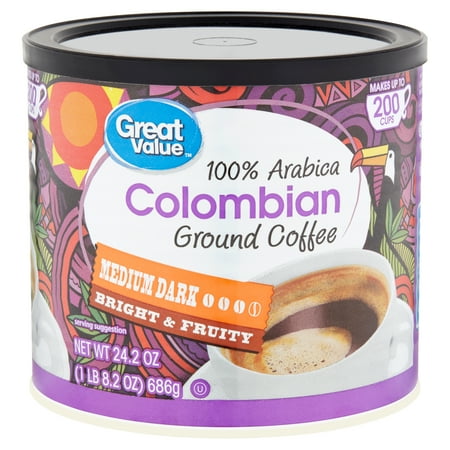 Great Value 100% Arabica Colombian Ground Coffee, 24.2 oz