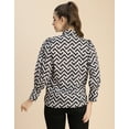 thumbnail image 4 of Moomaya Chic Stripe Folded Band Neck Top - Long Sleeves, Regular Fit Office Wear, 4 of 9