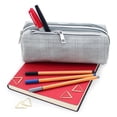 thumbnail image 4 of Pen+Gear Checked Pencil Pouch in Grey with White Stitched Pattern, 4 of 6