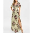 thumbnail image 1 of UHNDY Women's Print Dress, V-Neck Neck Waist, Hem Slit, Spring/Summer, 1 of 3