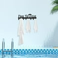 thumbnail image 3 of Pool towel rack with 8 hooks, Black Carbon Steel wall mounted Hook for bathroom outdoor pool, 3 of 5