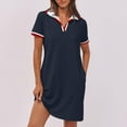 thumbnail image 6 of Mgmyaa Women's T-Shirt Dress Short Sleeve V Neck Casual Summer Tennis Golf Mini Shirt Dress with Pockets, 6 of 8