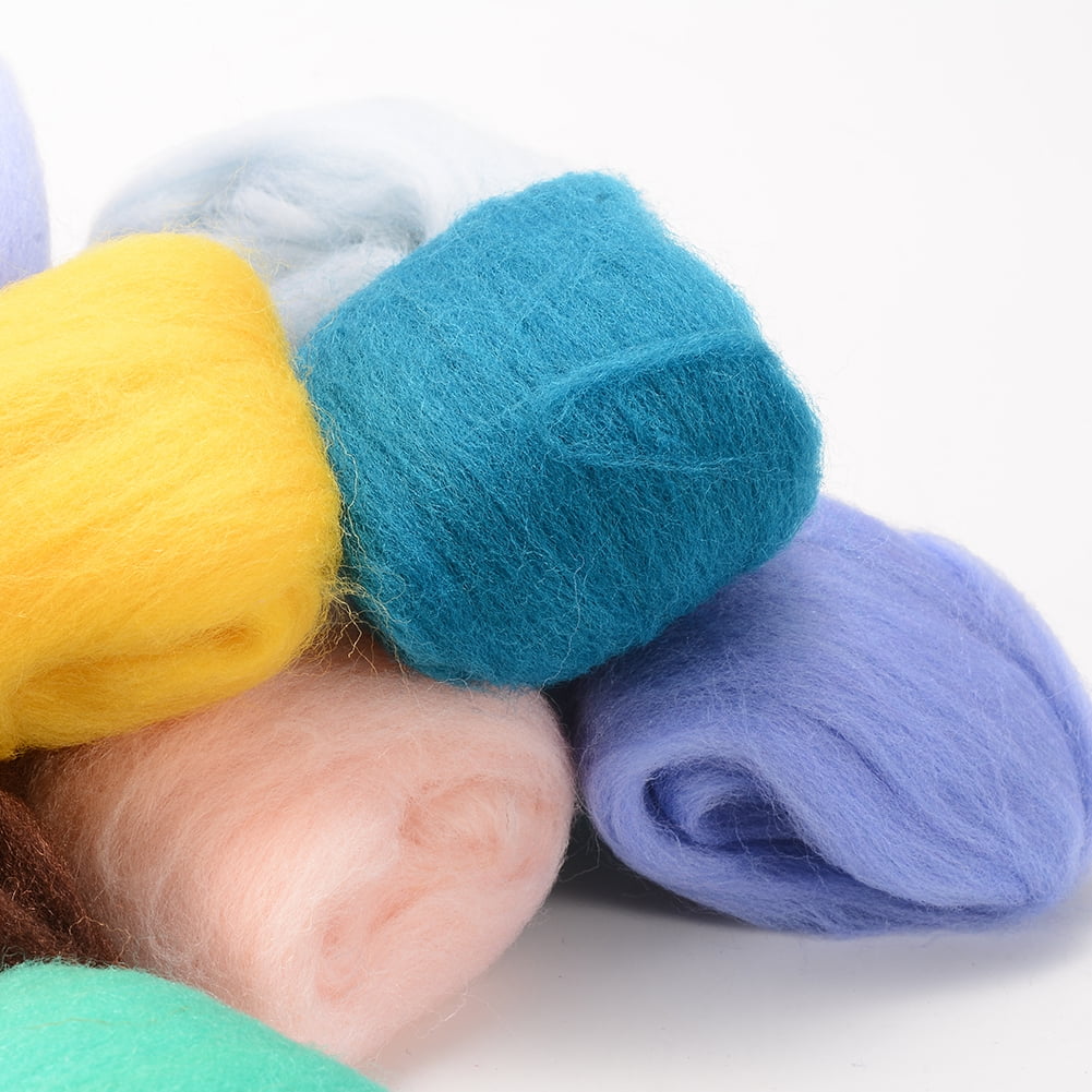 Set of 36 Colors Wool Fibre Yarn Roving for Needle Felting Hand Spinning New