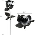 thumbnail image 2 of 12pcs Halloween Black Roses Flowers, Artificial Silk Roses Flowers Faux Black Roses Bouquets for Halloween Centerpiece, Halloween Party Indoor or Outdoor Decoration, 2 of 5