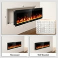 thumbnail image 6 of BREEZEHEAT 50" Narrow Bezel Linear Electric Fireplace - ETL Certified, Recessed/Wall Mount, HD Flame with Crystal, Remote & Touch, 750W/1500W (500 Sq.Ft), 8H Timer, Overheat Protection, 6 of 15