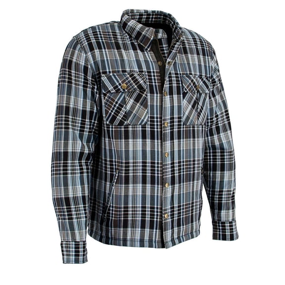 Milwaukee Leather Men's Plaid Armored Flannel Shirt with CE Armor X-Large